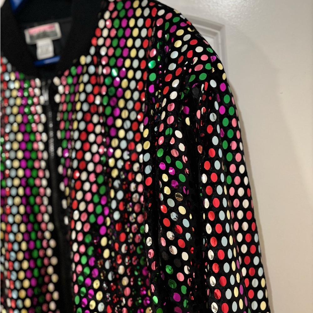 Multicolor Sequin bomber Jacket - Picture 2 of 5